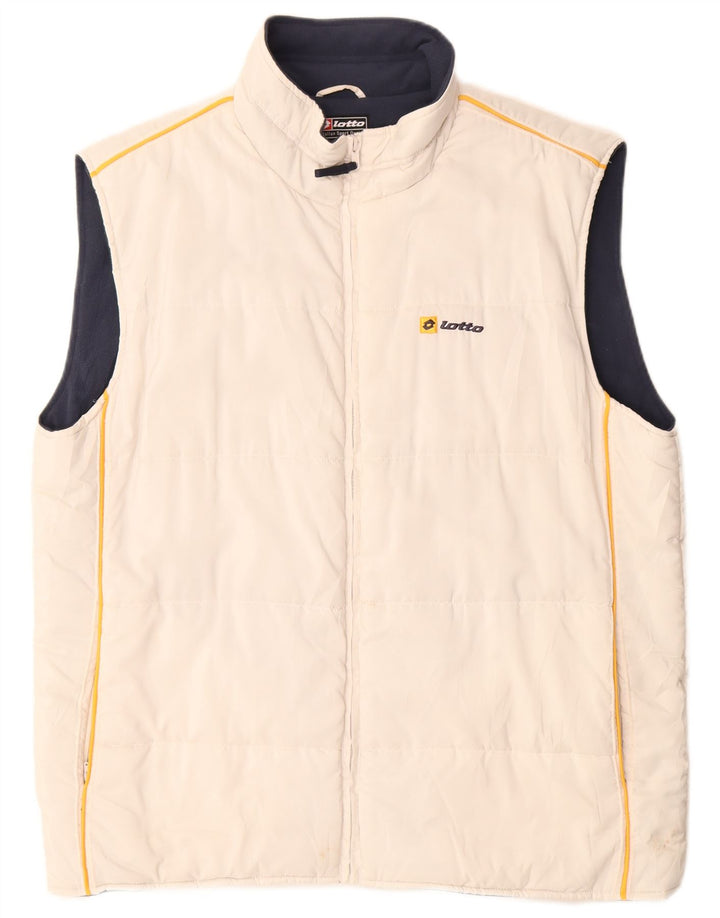 Gilet imbottito con grafica da uomo LOTTO IT 52 XL poliestere bianco
