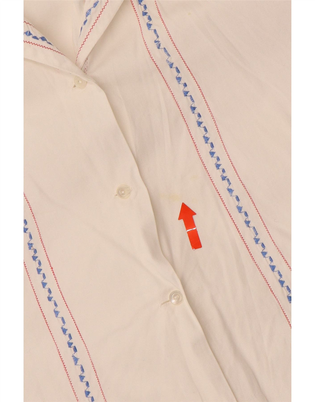 Camicetta da donna VINTAGE UK 16 a righe bianche grandi