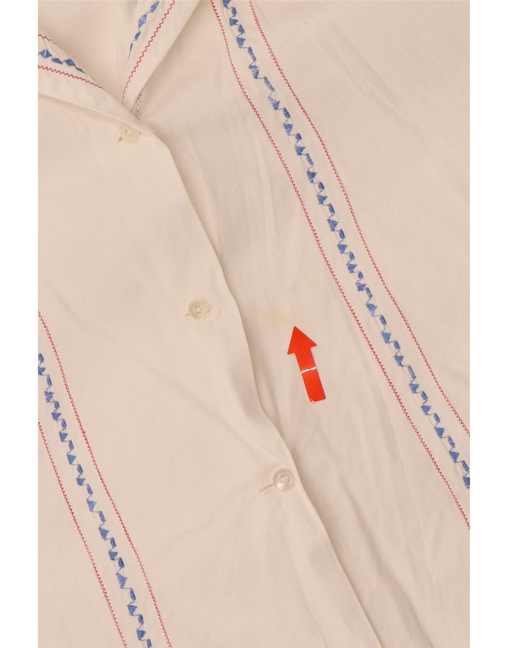 Camicetta da donna VINTAGE UK 16 a righe bianche grandi