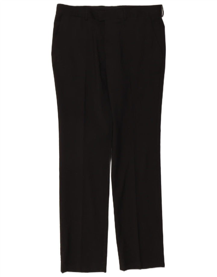 Pantaloni da abito slim da uomo Zara EU 44 Large W34 L34 poliestere nero