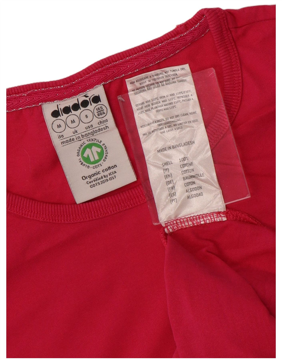 DIADORA T-shirt donna Top UK 12 cotone rosa medio