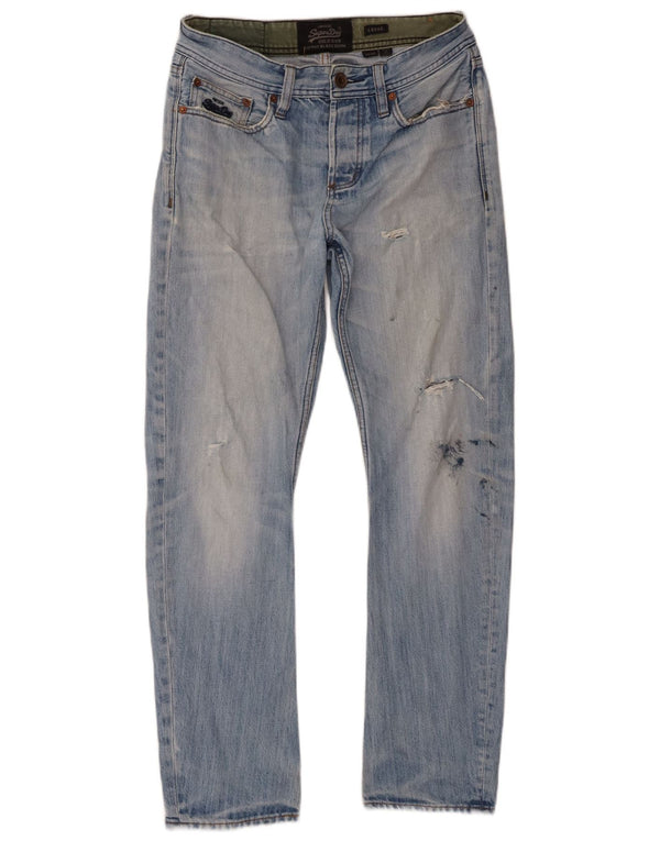 Jeans larghi invecchiati da uomo Superdry W30 L30 cotone blu