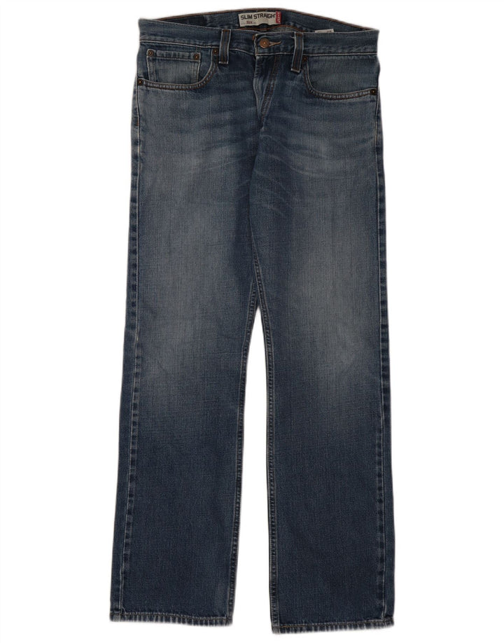 LEVI'S Jeans 514 slim dritti da uomo W32 L32 cotone blu
