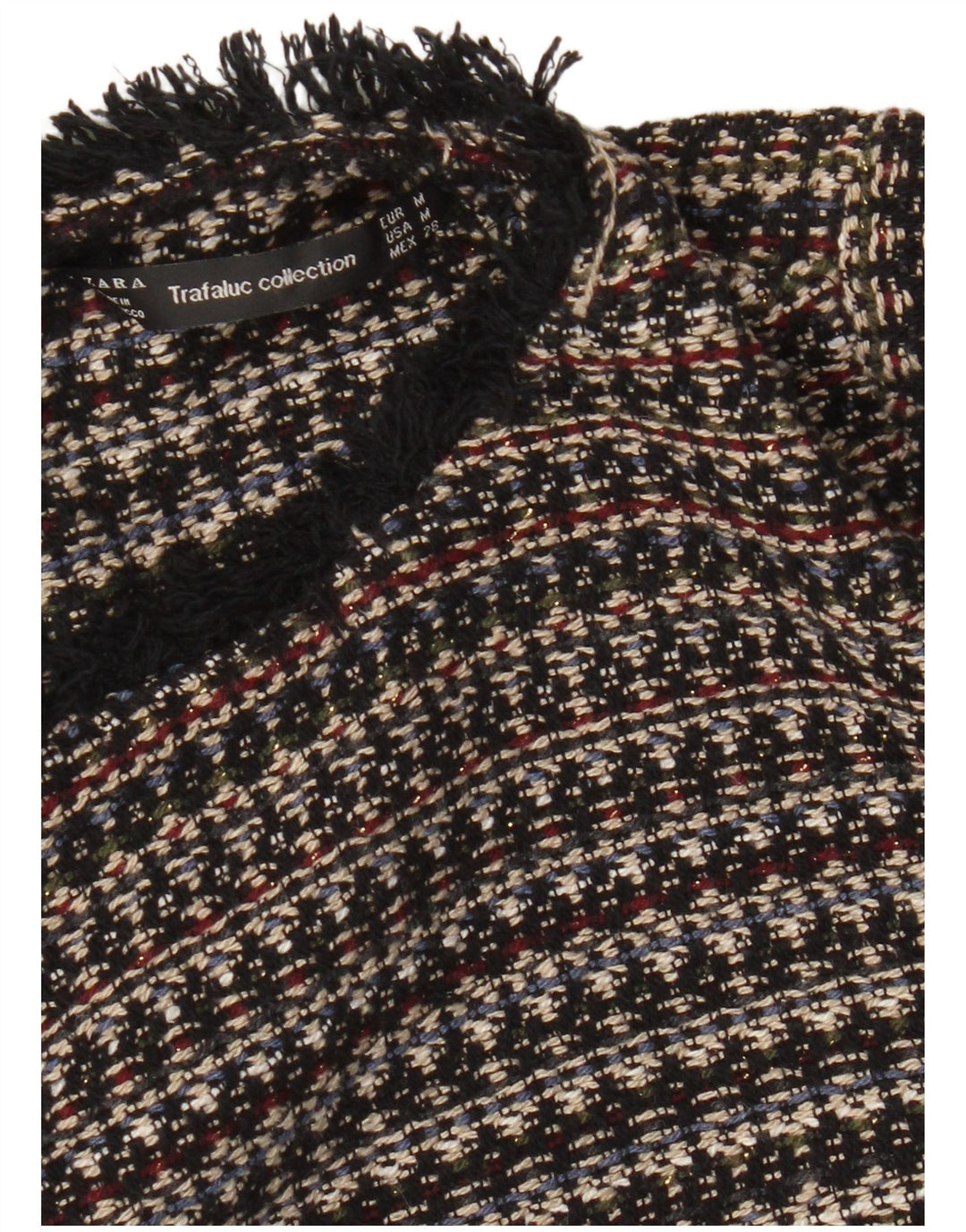Zara Trafaluc, camicetta corta da donna con maniche a 3/4, taglia UK 12, media, multicolore