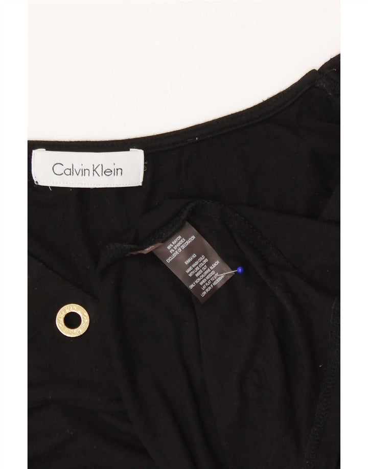 Top a maniche lunghe da donna Calvin Klein UK 16 Large Rayon nero