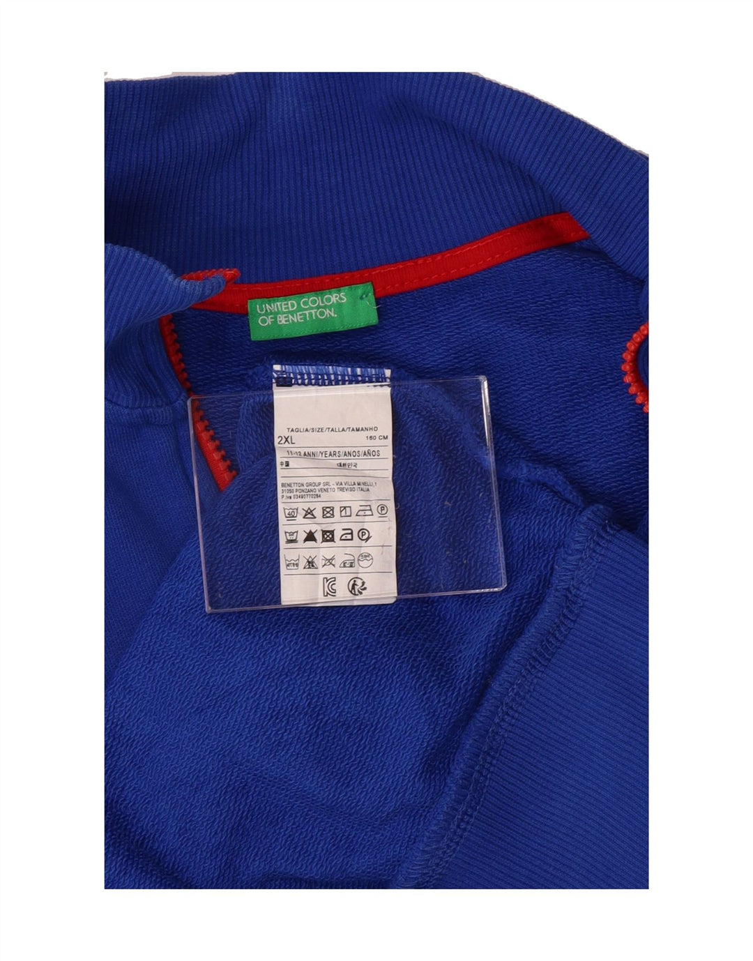 BENETTON Boys Tracksuit Top Jacket 11-12 Years 2XL Blue Cotton Vintage Benetton and Second-Hand Benetton from Messina Hembry 