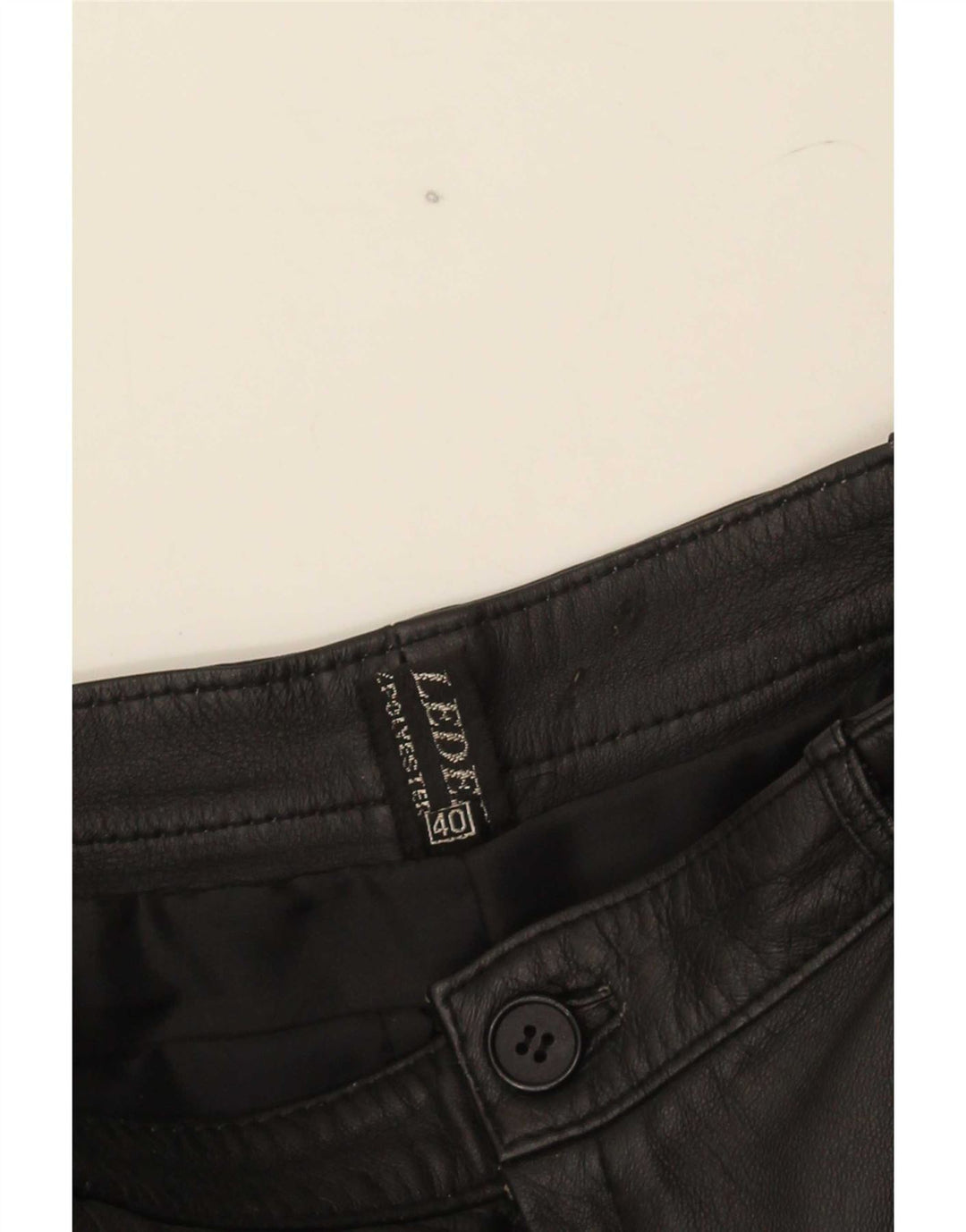 Gonna in pelle da donna vintage EU 40 media W29 in pelle nera