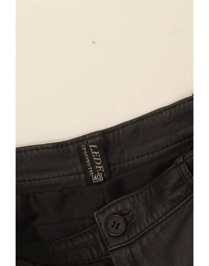 Gonna in pelle da donna vintage EU 40 media W29 in pelle nera