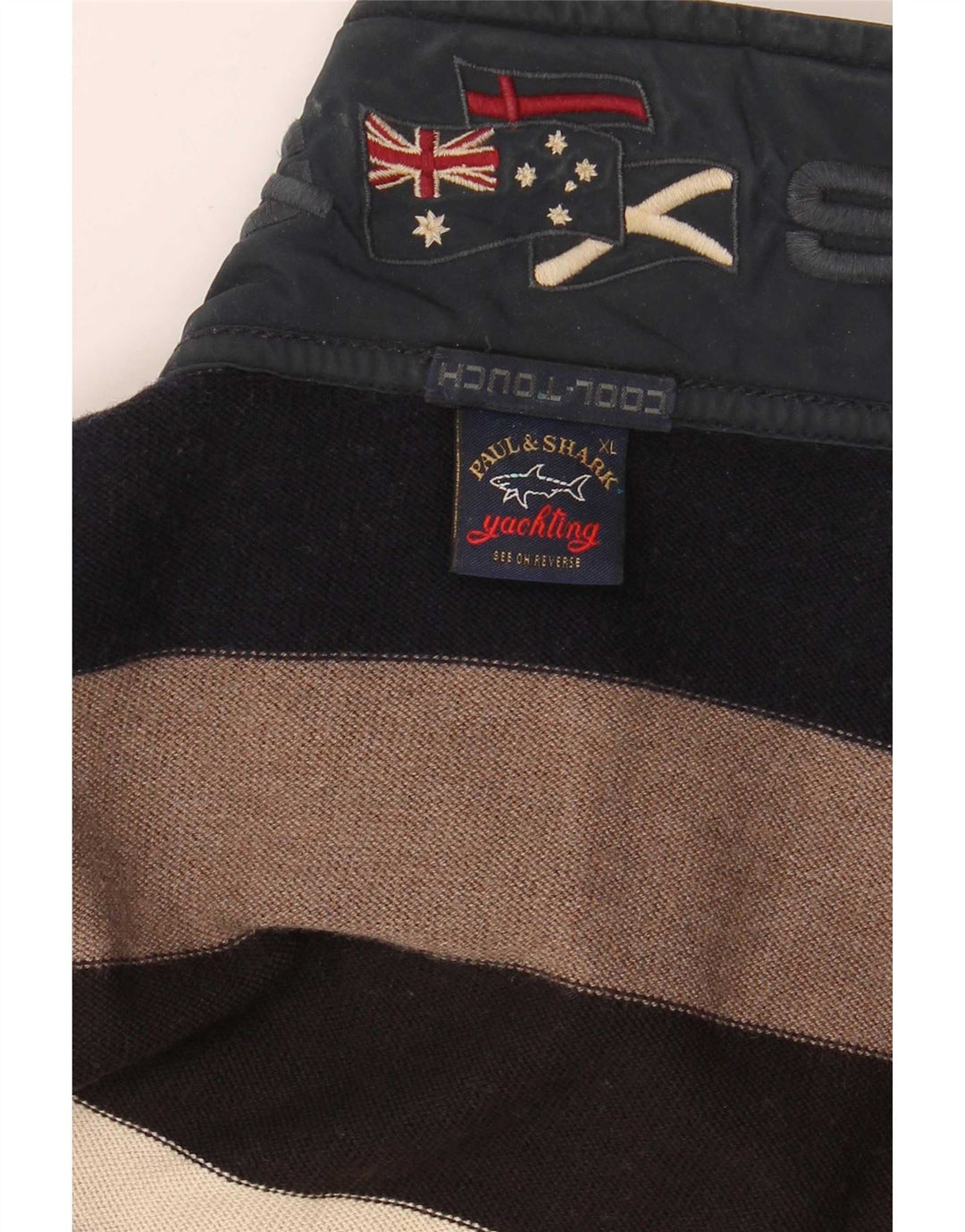 Paul & Shark Maglione da uomo con zip e collo XL a righe multicolore