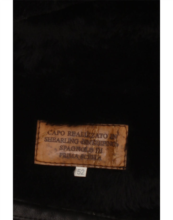 Cappotto da uomo in shearling VINTAGE IT 52 XL Shearling nero