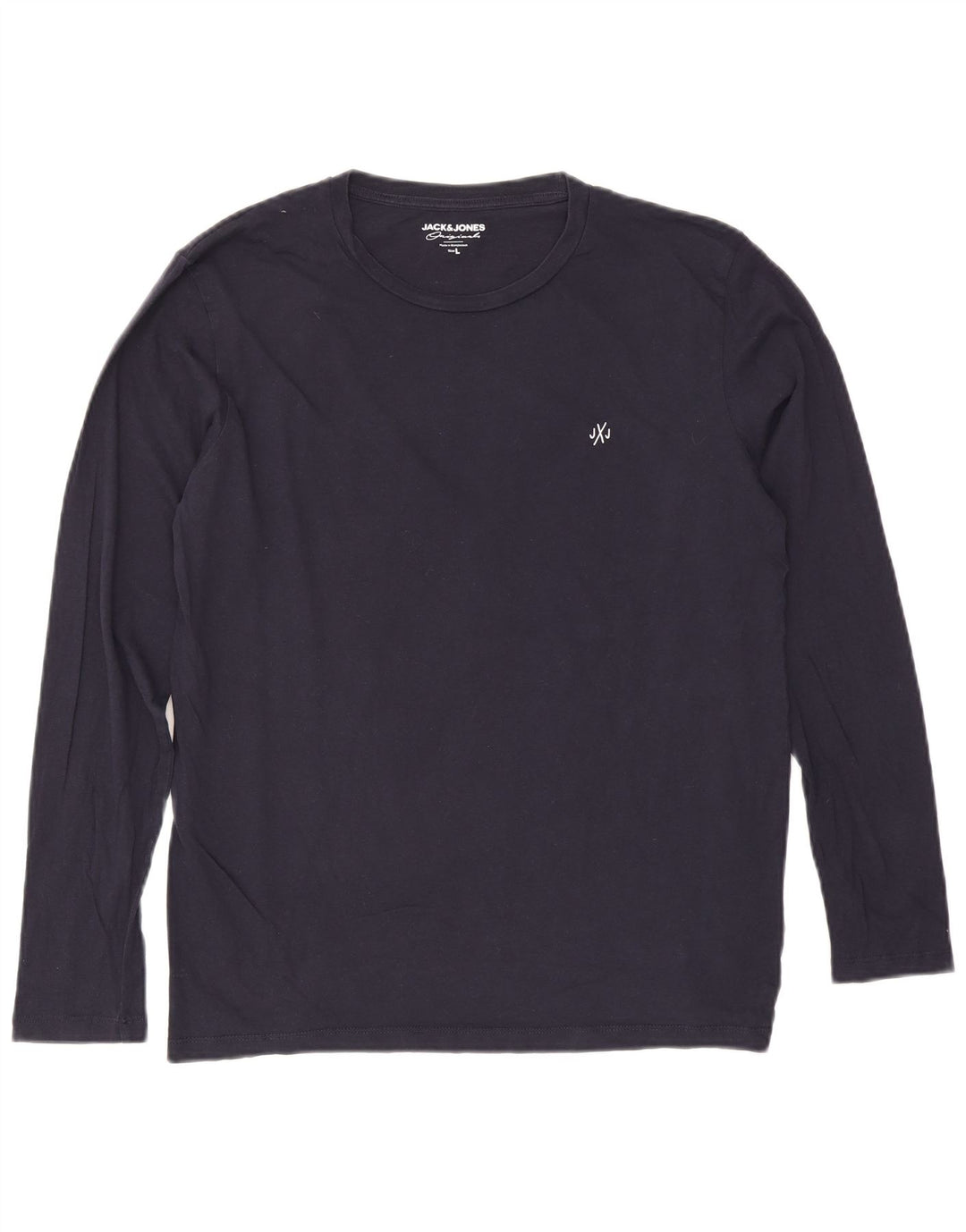 Jack & Jones Top da uomo a maniche lunghe grande in cotone blu navy