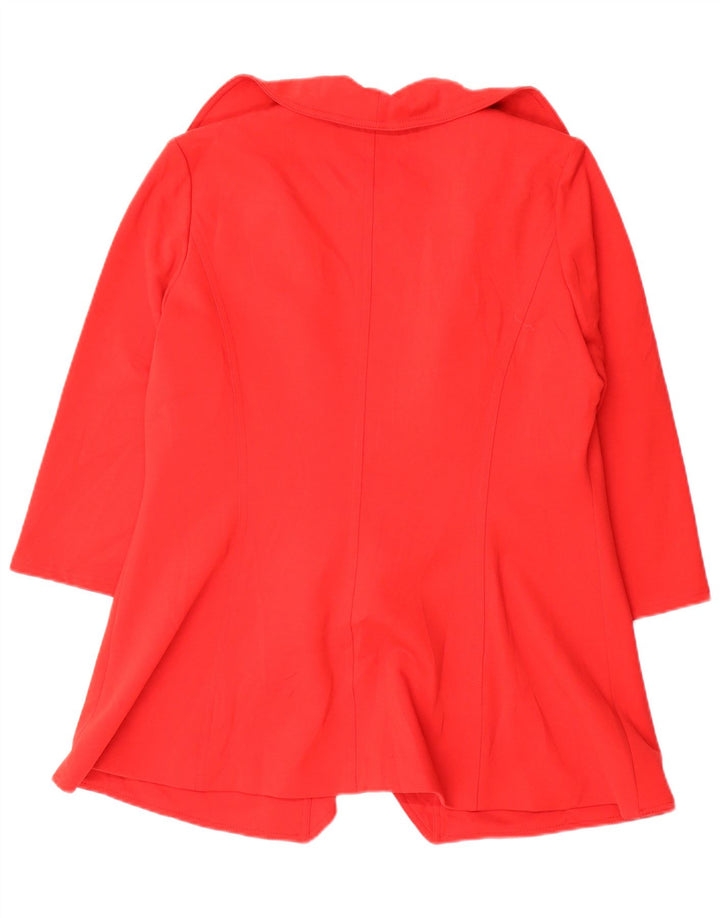 Giacca blazer aperta con maniche a 3/4 da donna Calvin Klein US 8 poliestere rosso medio
