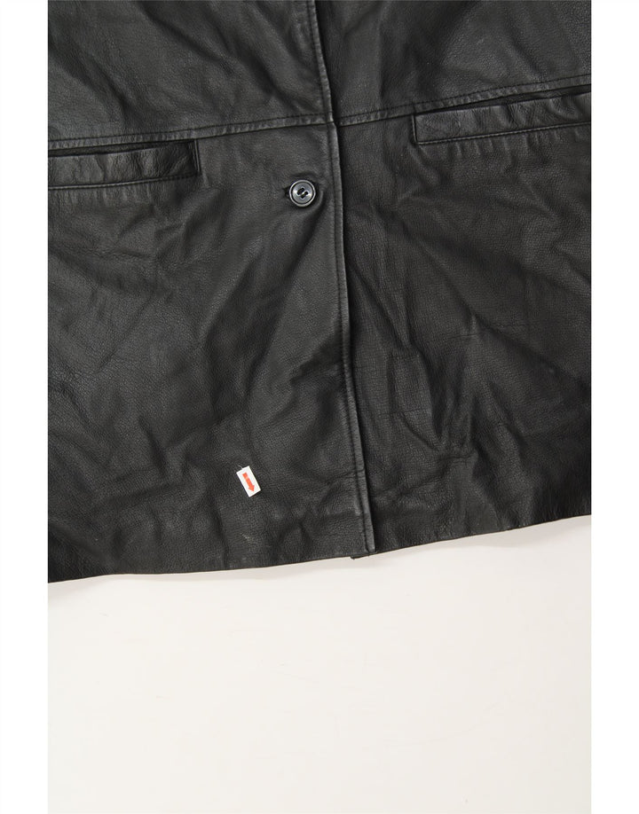 CLASSICS Womens Leather Coat UK 18 XL Black Leather Vintage Classics and Second-Hand Classics from Messina Hembry 