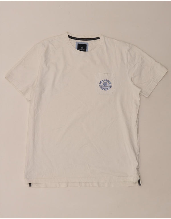 CREW CLOTHING T-shirt da uomo Top XL in cotone bianco