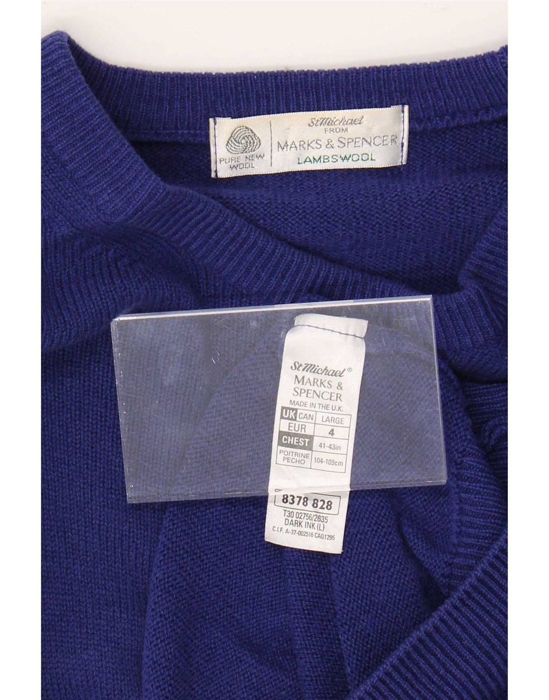 Marks & Spencer Maglione da uomo con scollo a barchetta St. Michael grande blu