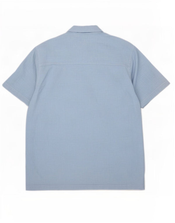 Camicia a maniche corte da uomo Chaps XL in lino blu