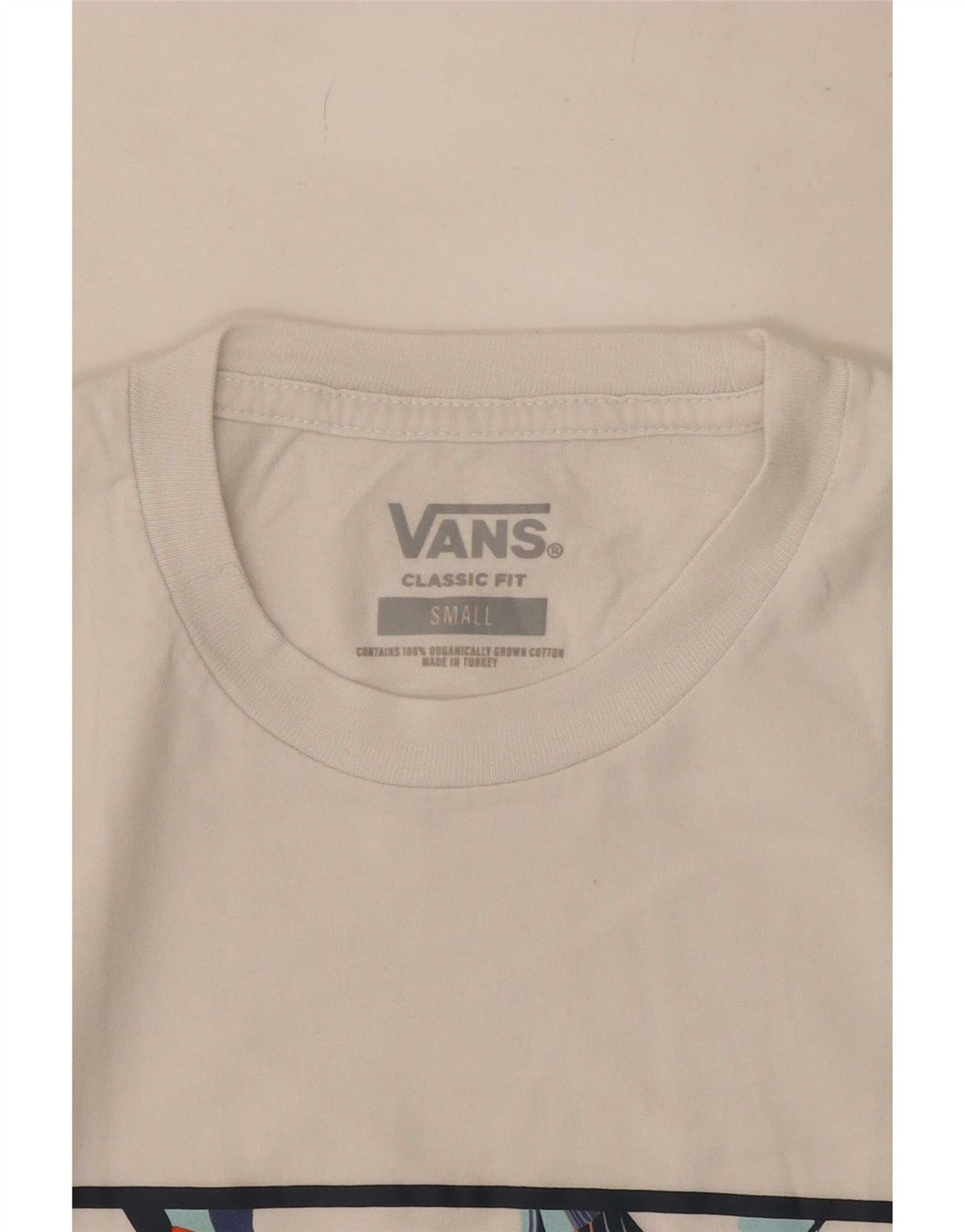 T-shirt grafica da uomo con vestibilità classica Vans, piccola, in cotone bianco