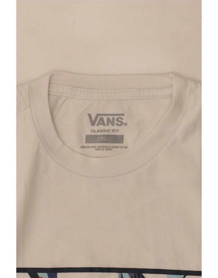 T-shirt grafica da uomo con vestibilità classica Vans, piccola, in cotone bianco