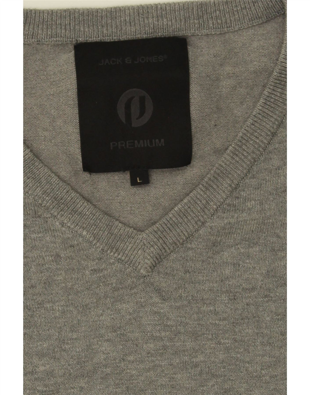 JACK & JONES Mens V-Neck Jumper Sweater Large Grey Vintage Jack & Jones and Second-Hand Jack & Jones from Messina Hembry 