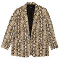 Giacca blazer da donna Zara UK 14 Grande poliestere con stampa animalier beige