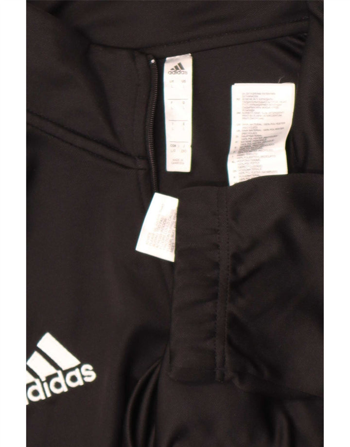 Adidas Uomo Aeroready Zip Neck Pullover Tuta Top Large Nero Poliestere