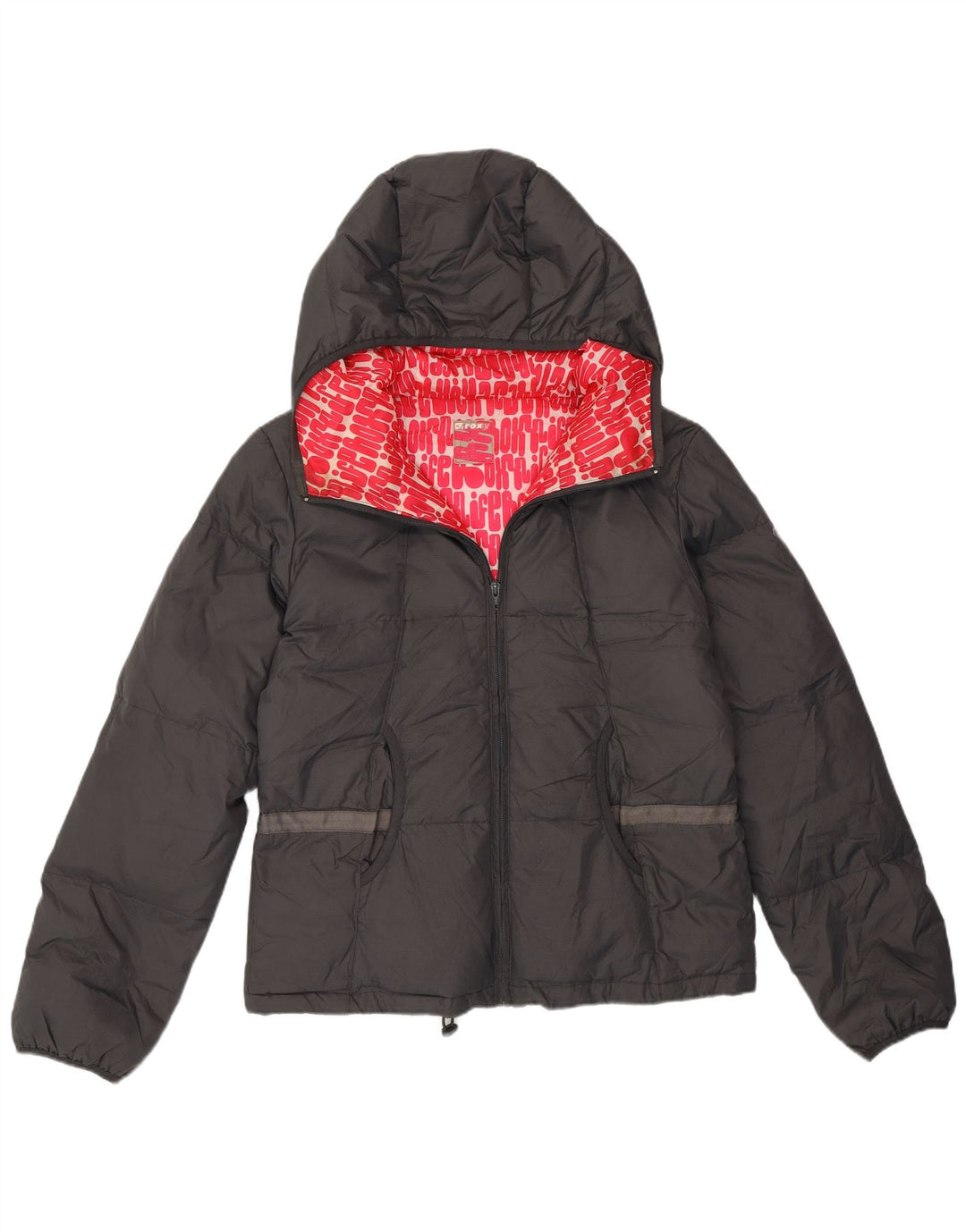 Giacca imbottita ampia con cappuccio da donna Roxy UK 3 XS nera in poliammide