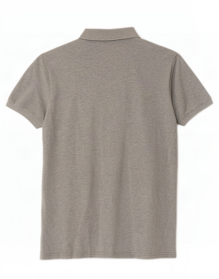 Polo da uomo Lyle & Scott in cotone chiazzato grigio medio
