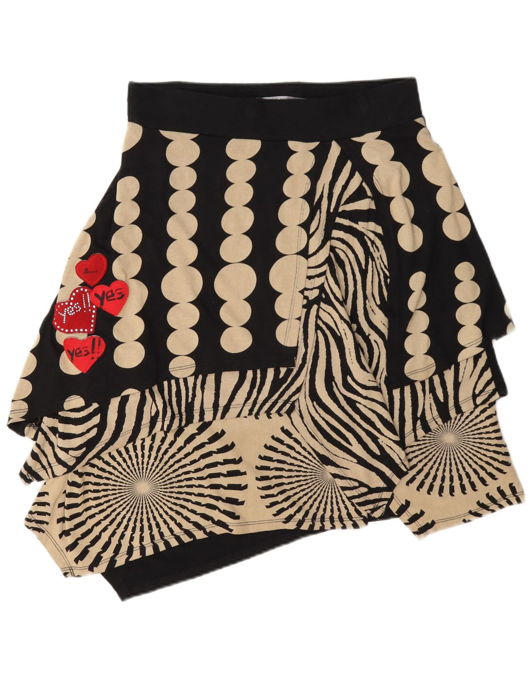 Gonna asimmetrica grafica da donna Desigual media W28 a pois neri