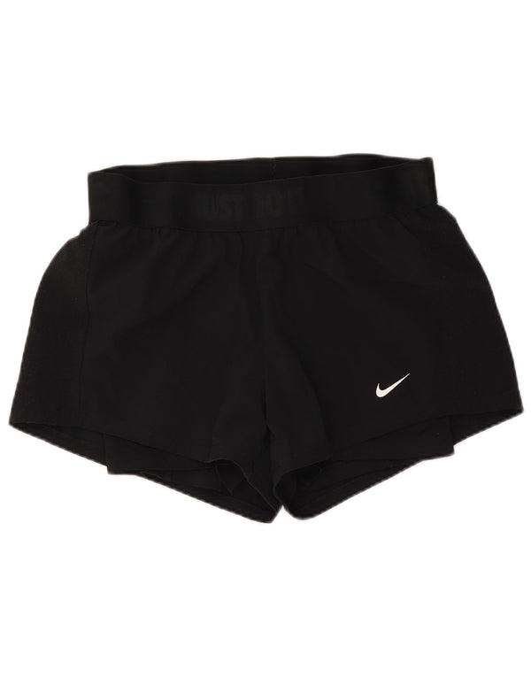 Pantaloncini sportivi Nike da donna Dri Fit UK 10 piccoli poliestere nero