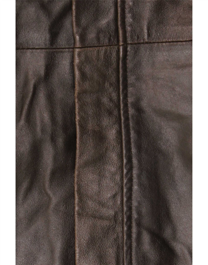 Cappotto in pelle con cappuccio da uomo Metropolitan IT 54 2XL Marrone