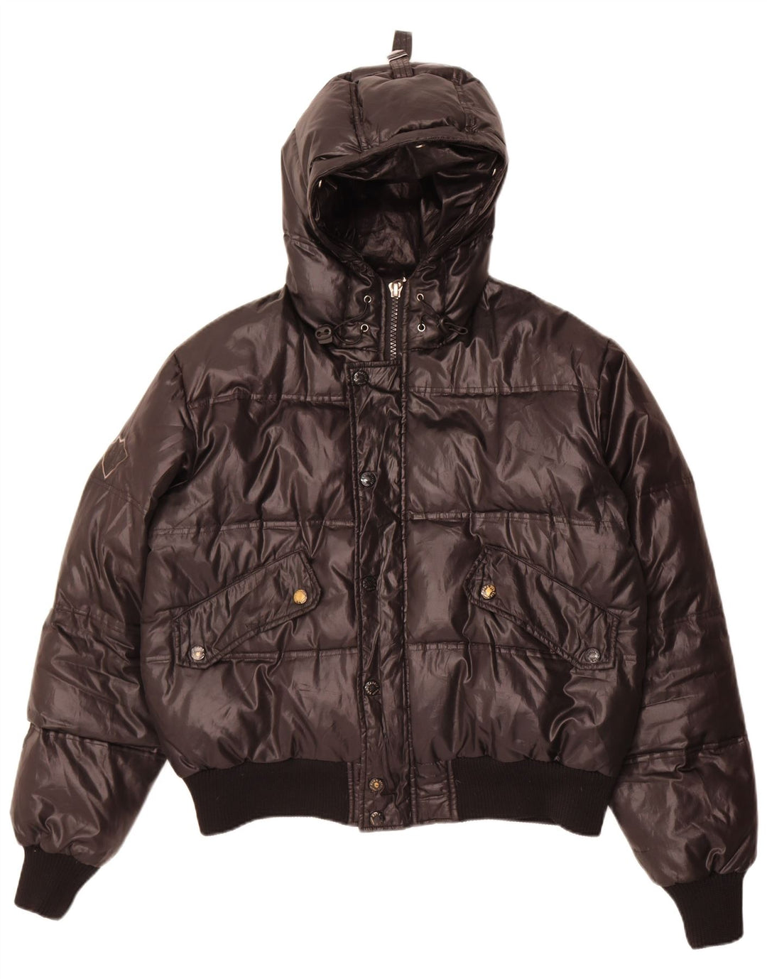 Bomb Boogie Giacca imbottita con cappuccio da uomo UK 40 Large Poliestere nero