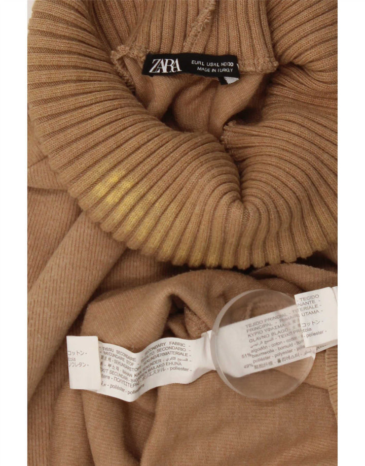 Canotta da donna Zara UK 16 grande in cotone beige