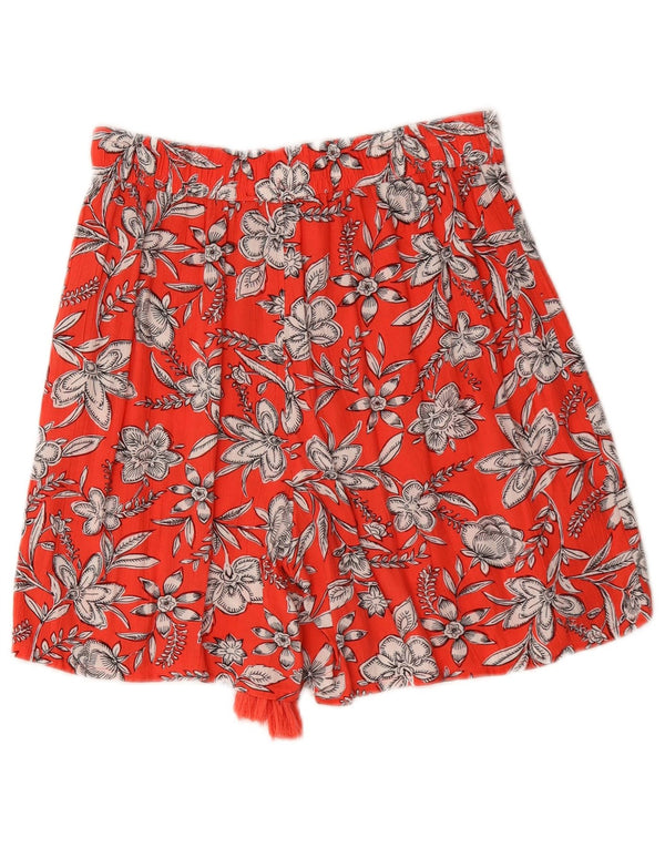 Pantaloncini casual da donna Marks & Spencer UK 6 XS W26 Viscosa floreale rossa
