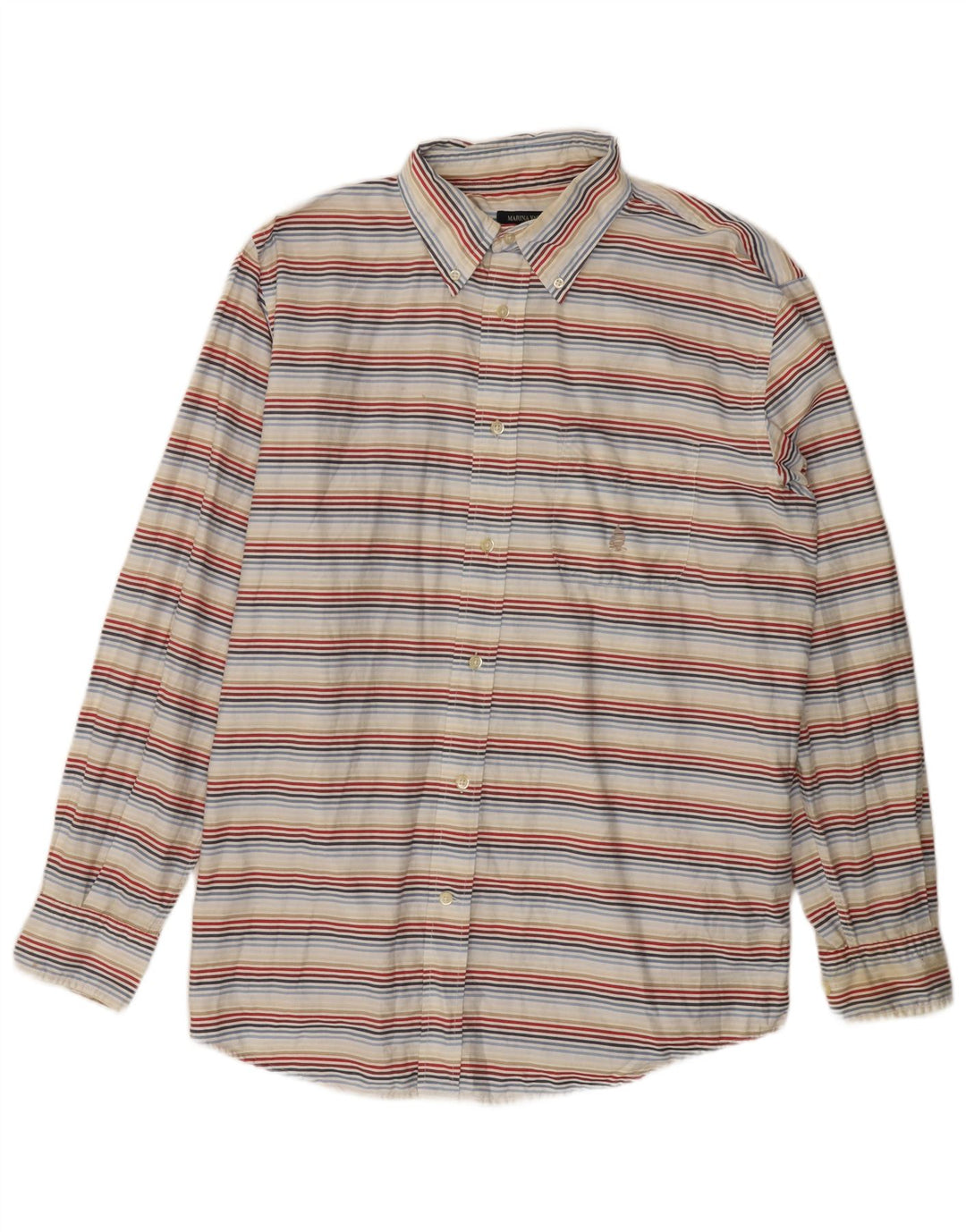 MARINA YACHTING Camicia da uomo Taglia 43 Grande cotone a righe multicolori