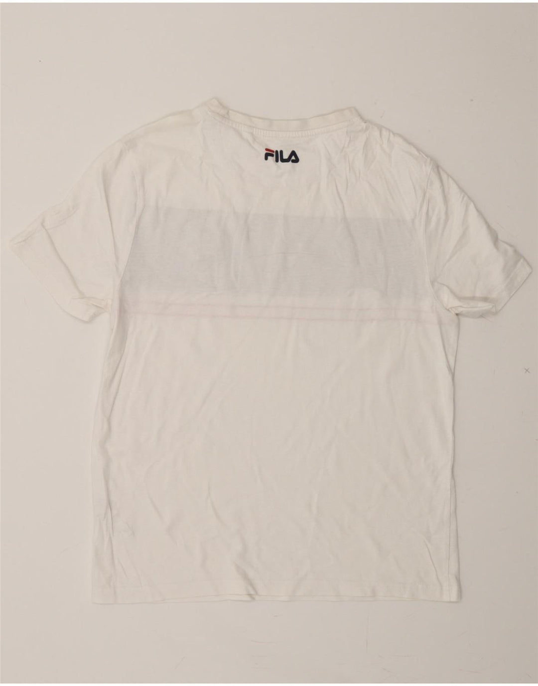 FILA Mens T-Shirt Top XS White Striped Cotton Vintage Fila and Second-Hand Fila from Messina Hembry 