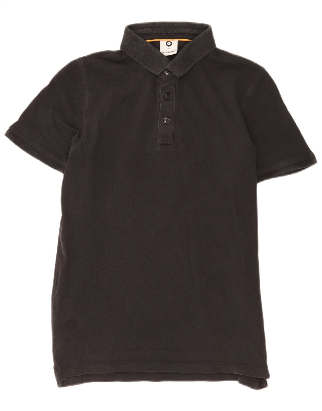 Polo grafica da uomo Jack & Jones in cotone color block medio nero
