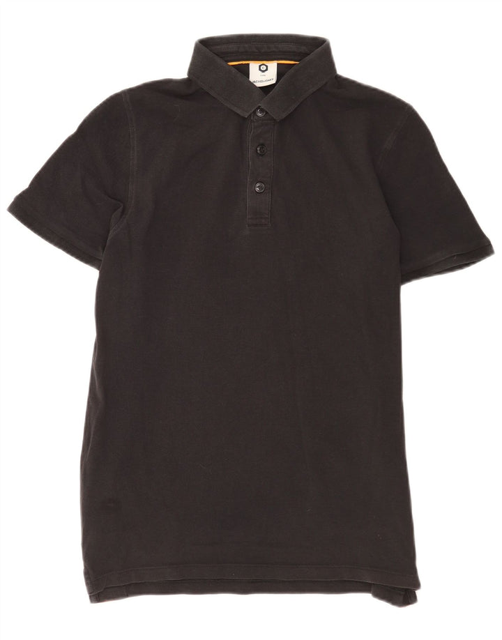 Polo grafica da uomo Jack & Jones in cotone color block medio nero