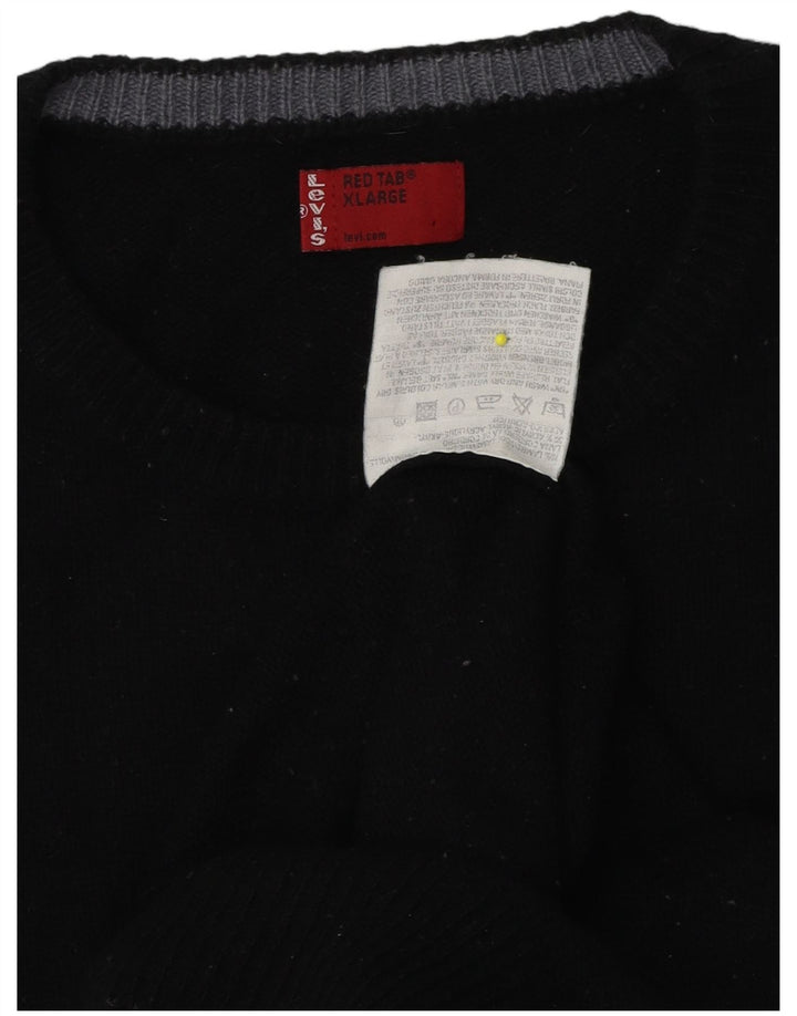 Maglione maglione girocollo da uomo Levi's XL in lana nera