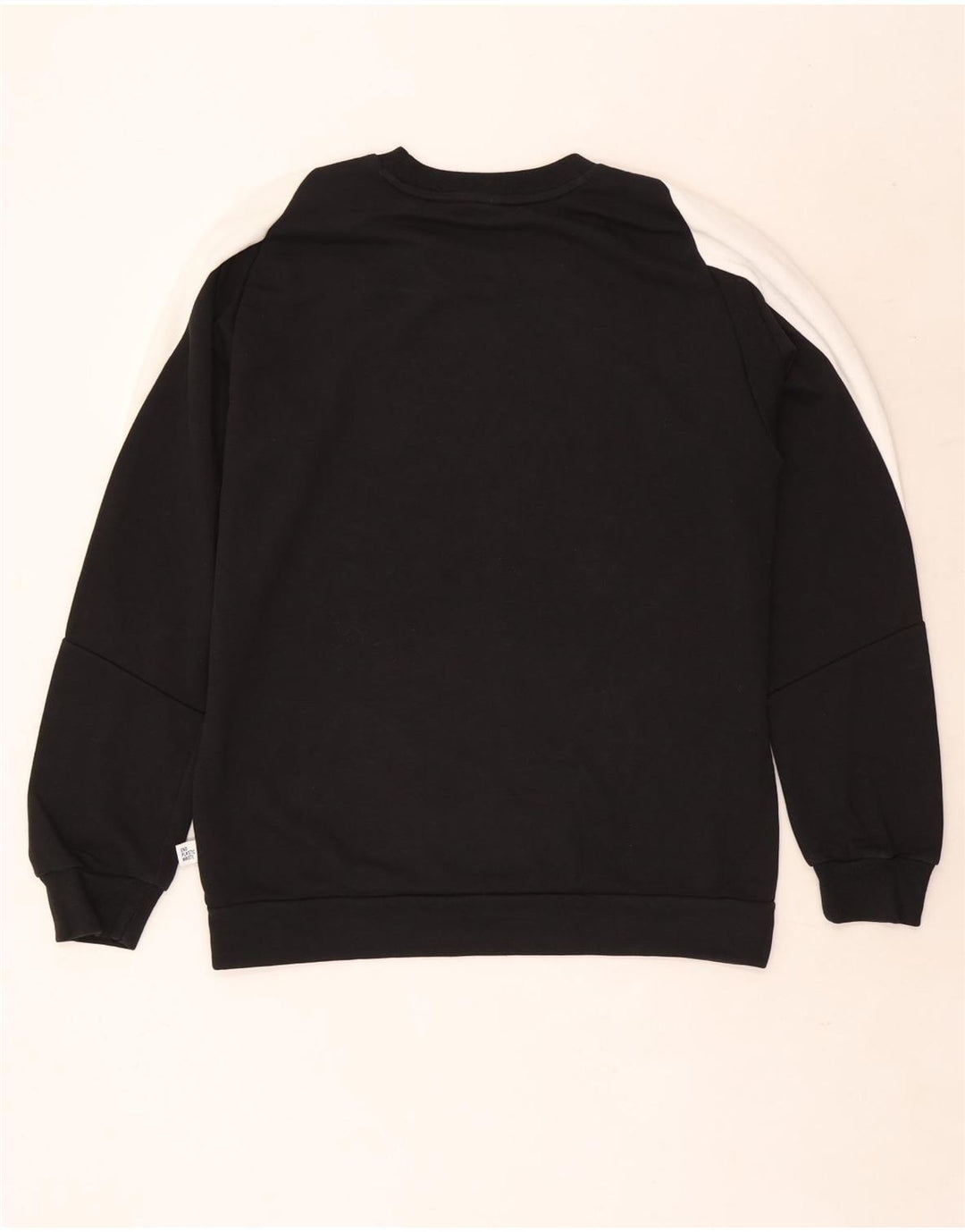 Felpa grafica da uomo Adidas Felpa media in cotone color block nero
