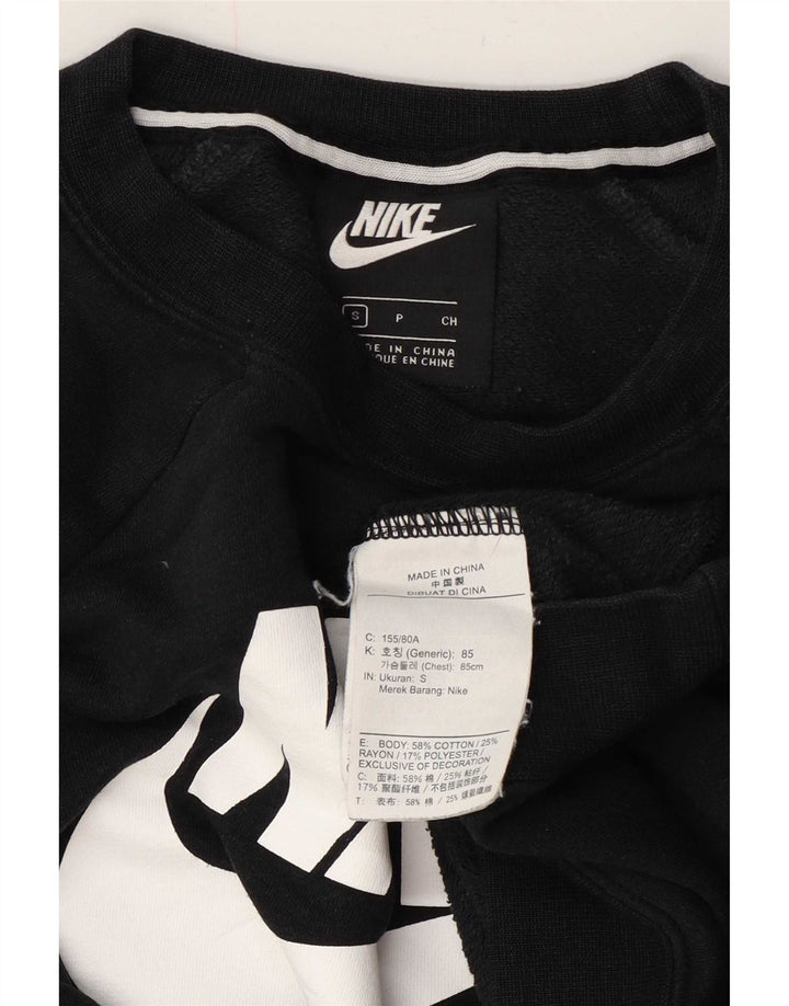 Felpa oversize con grafica Nike da donna, maglione UK 10, piccolo cotone grigio