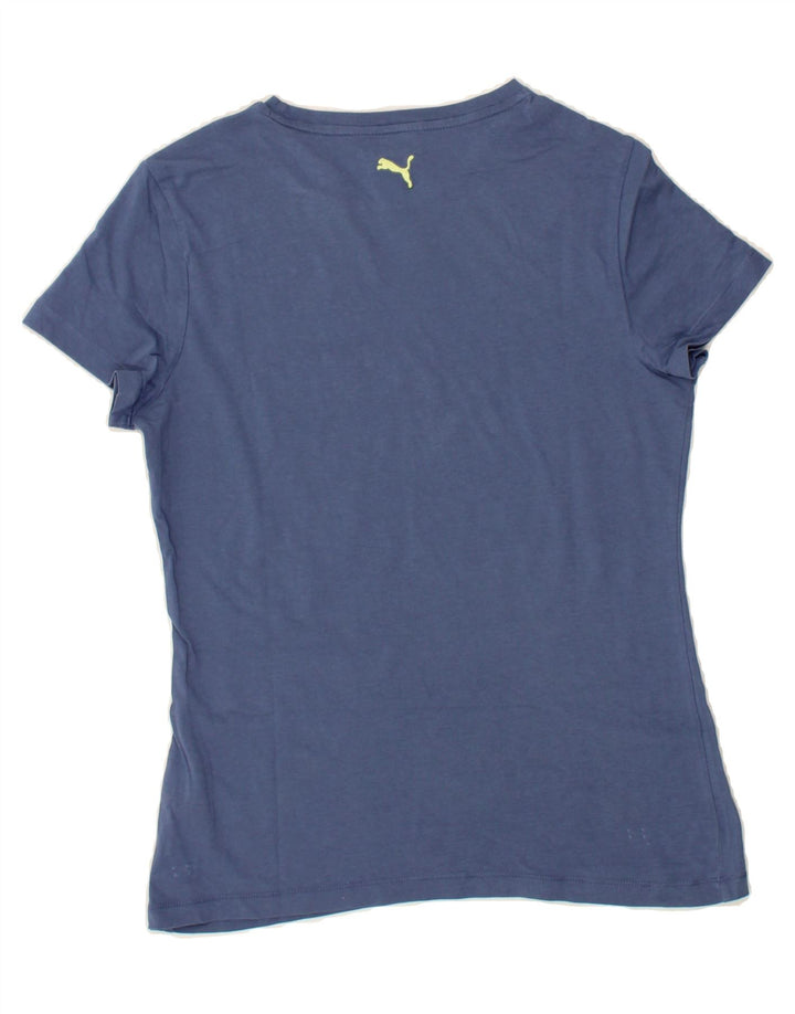 PUMA Womens Graphic T-Shirt Top UK 12 Medium Blue Cotton Vintage Puma and Second-Hand Puma from Messina Hembry 