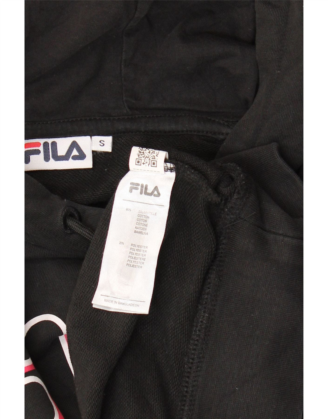 Maglione con cappuccio grafico oversize da donna FILA UK 10 piccolo cotone nero