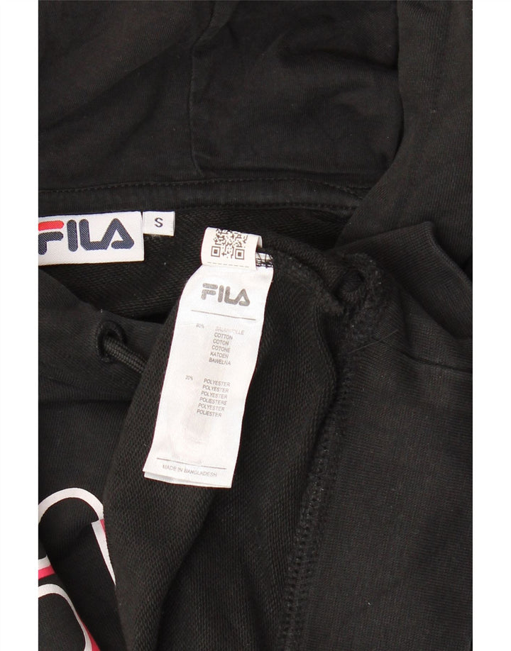 Maglione con cappuccio grafico oversize da donna FILA UK 10 piccolo cotone nero