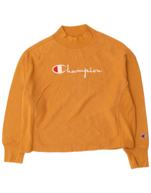 Felpa oversize con grafica da donna Champion UK 10 Small Giallo