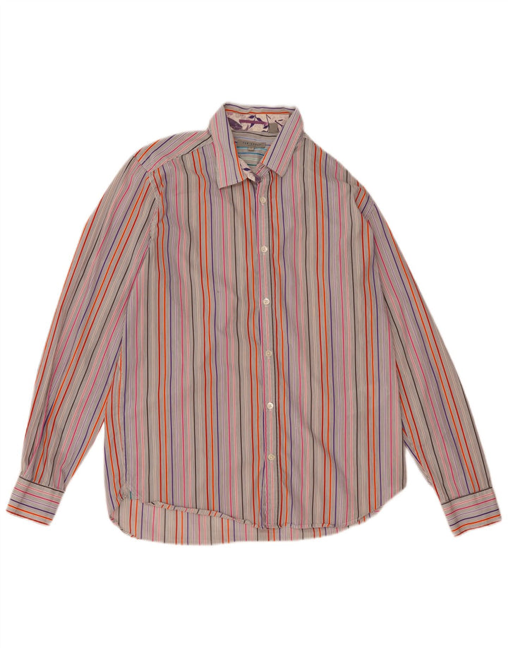 Camicia da uomo TED BAKER taglia 4 grande cotone a righe multicolore