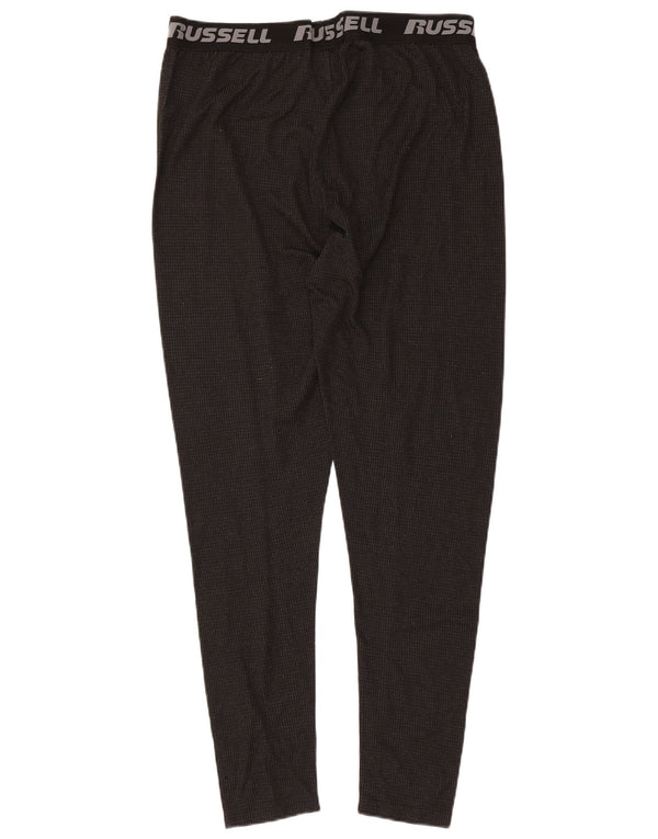 Leggings grafici da uomo Russell Athletic grandi in poliestere nero