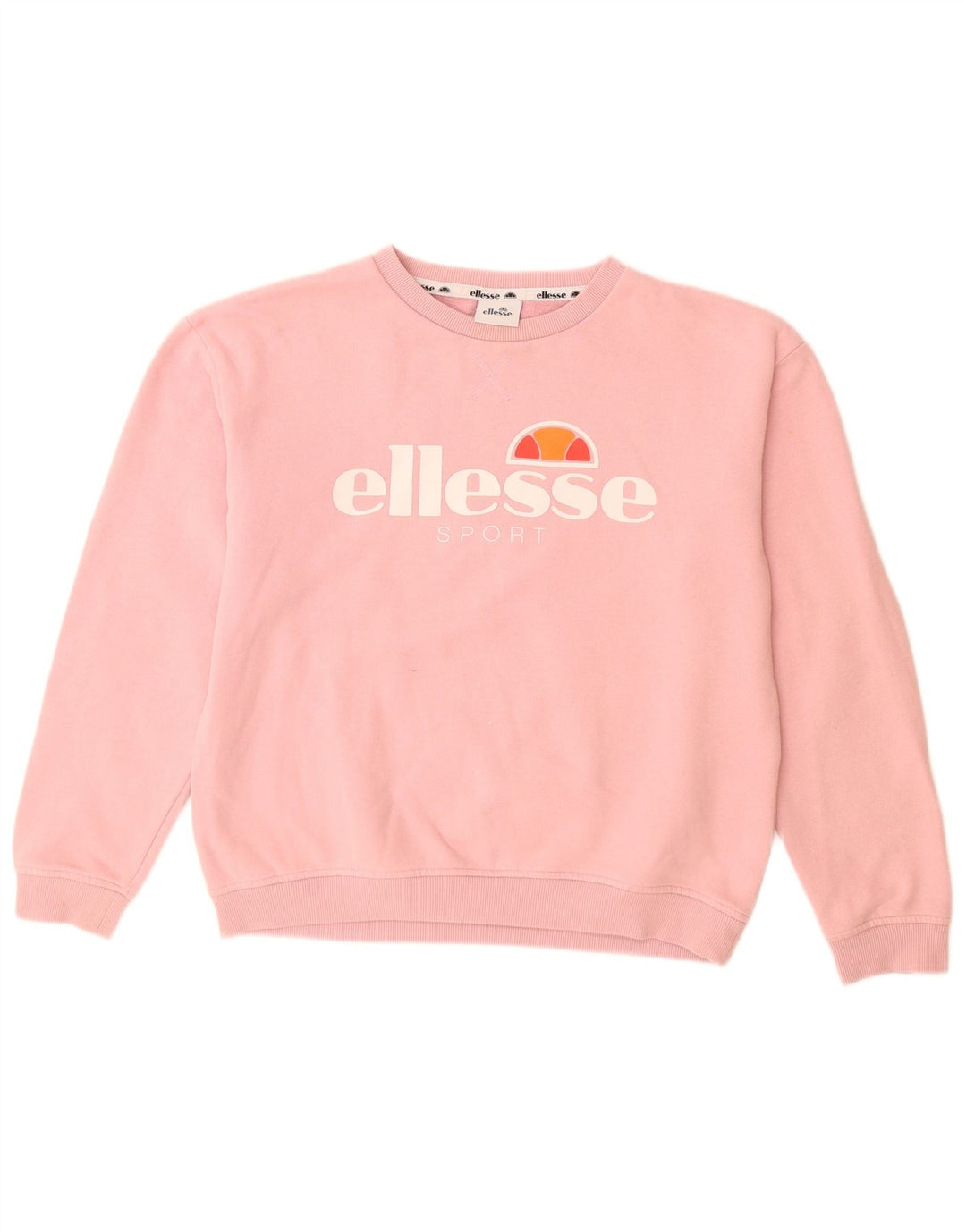 ELLESSE Felpa con grafica da donna Maglione UK 12 Cotone rosa medio