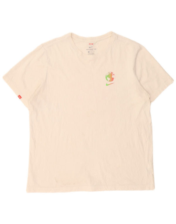 T-shirt grafica da uomo Nike Top XL in cotone bianco