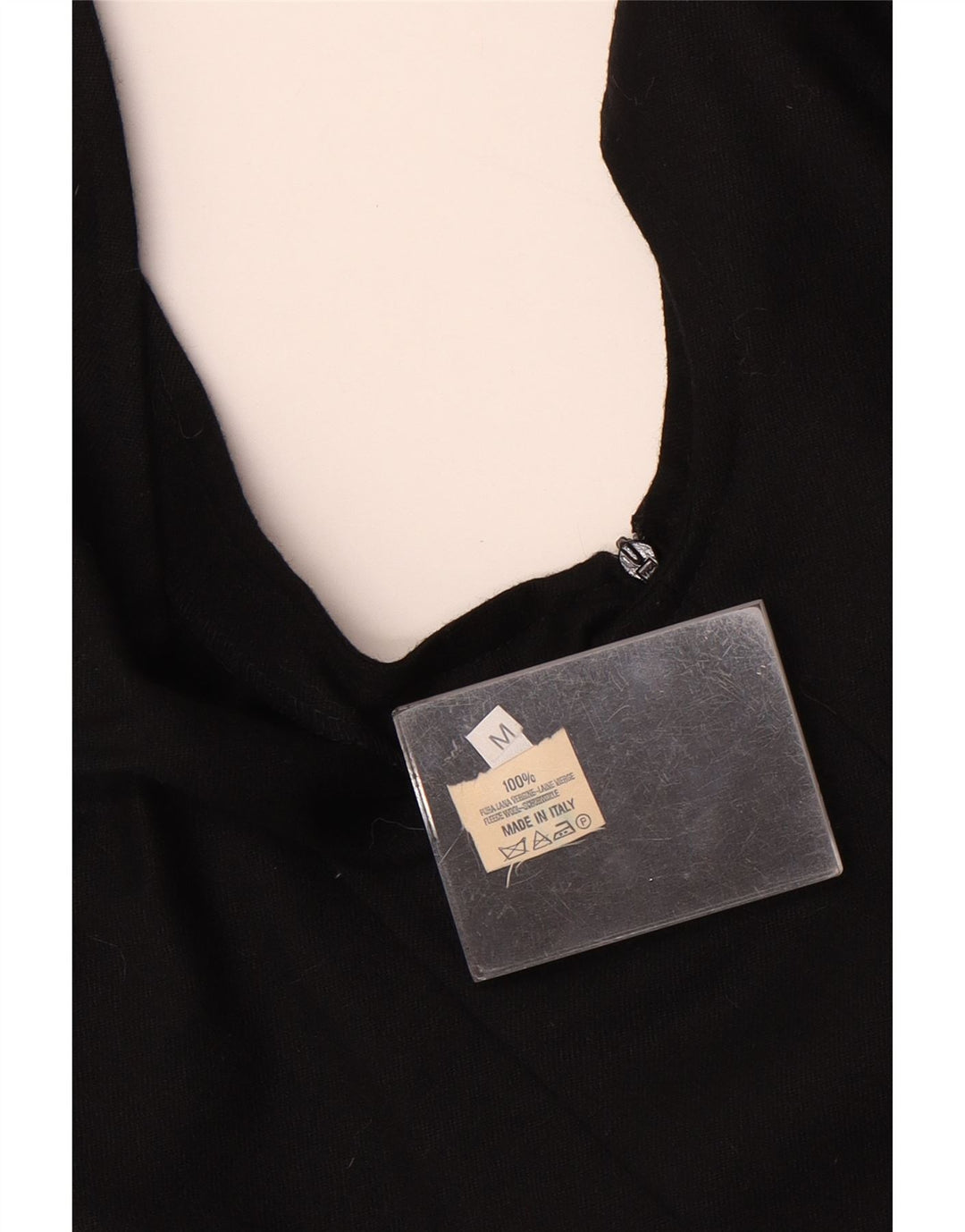 Abito scamiciato mini da donna vintage UK 12 lana nera media