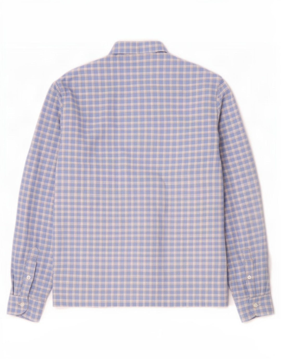 Camicia vintage da donna con volant sul davanti UK 16 grande quadretto blu